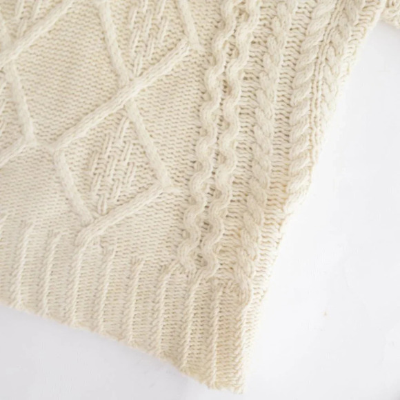 Molly Bracken Cream  Knit V-Neck Sweater Size TU - Picture 6 of 13